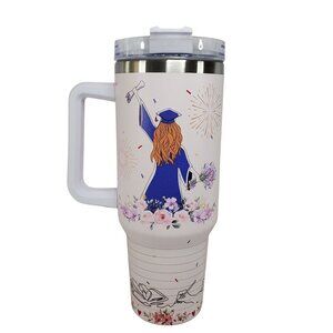 Graduation Gift Insulated Travel Tumbler With Handle 40oz Large Capacity